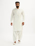 Men's White Viscose Pathani Kurta Set